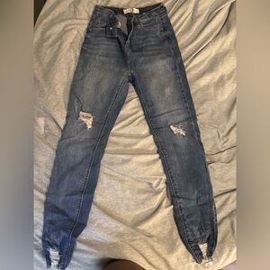 Blue Distressed Women Jeans